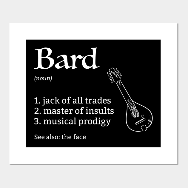 D&D Bard Class Definition Bard Class Posters and Art Prints TeePublic